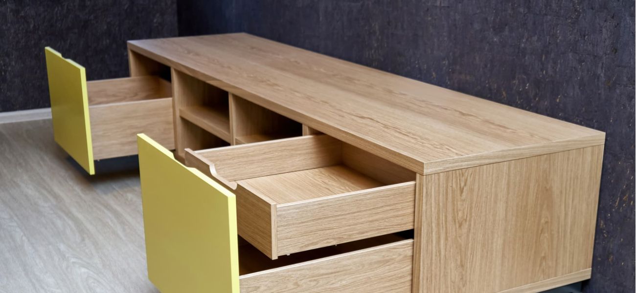 elegante soporte tv chapa madera roble